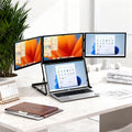 15.6in Laptop Tri-Fold Monitor, 1920 x 1080 FHD Portable Laptop Screen Extender, Extended Screen with 360° Rotation Acjustable Viewing Angles
