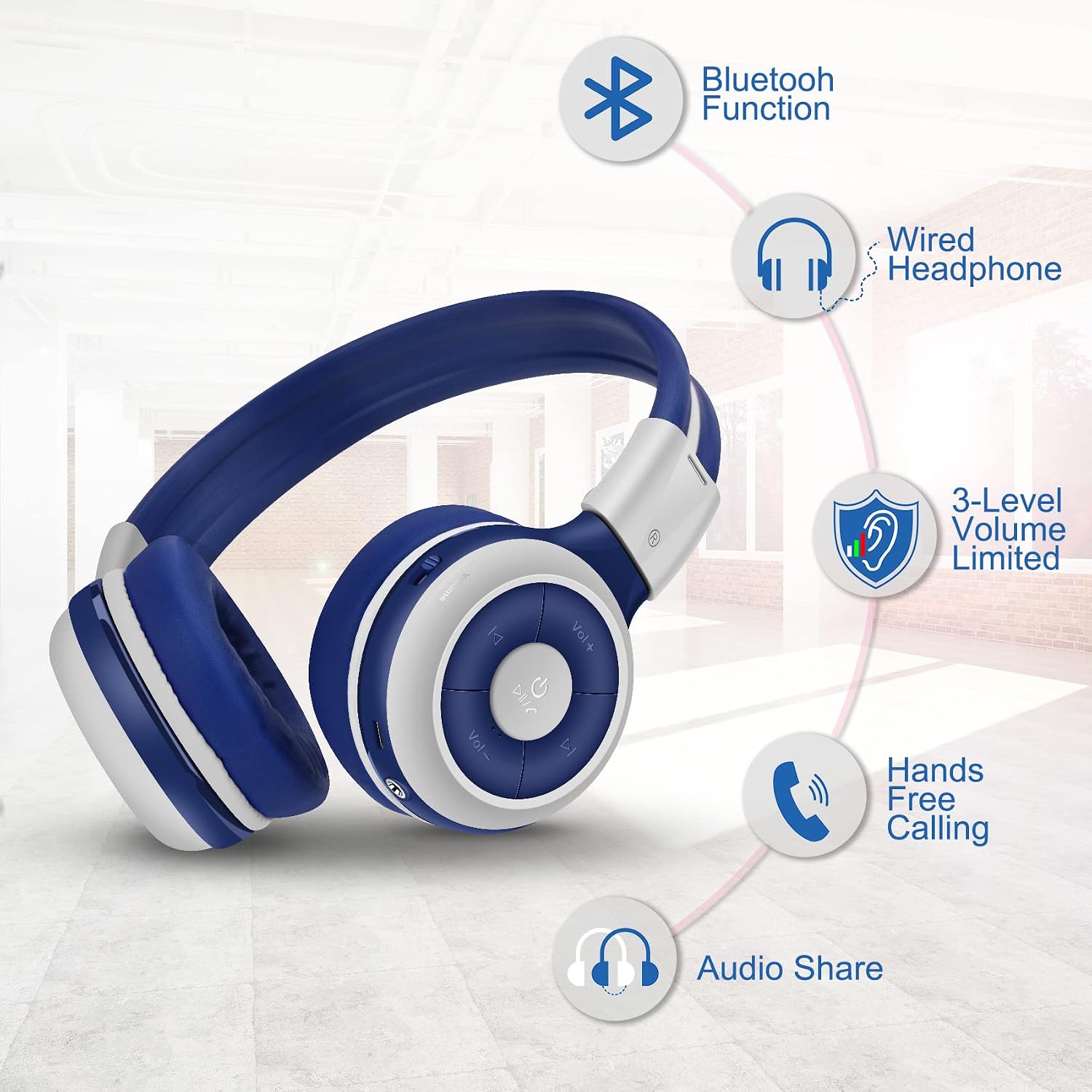 SIMOLIO Wireless IR Headphones for Car DVD and Bluetooth Headphones for Kids, Infrared Headphones Compatible with Honda Odyssey & uConnect VES & Dodge Grand Caravan & Chevy Suburban 2006-2022