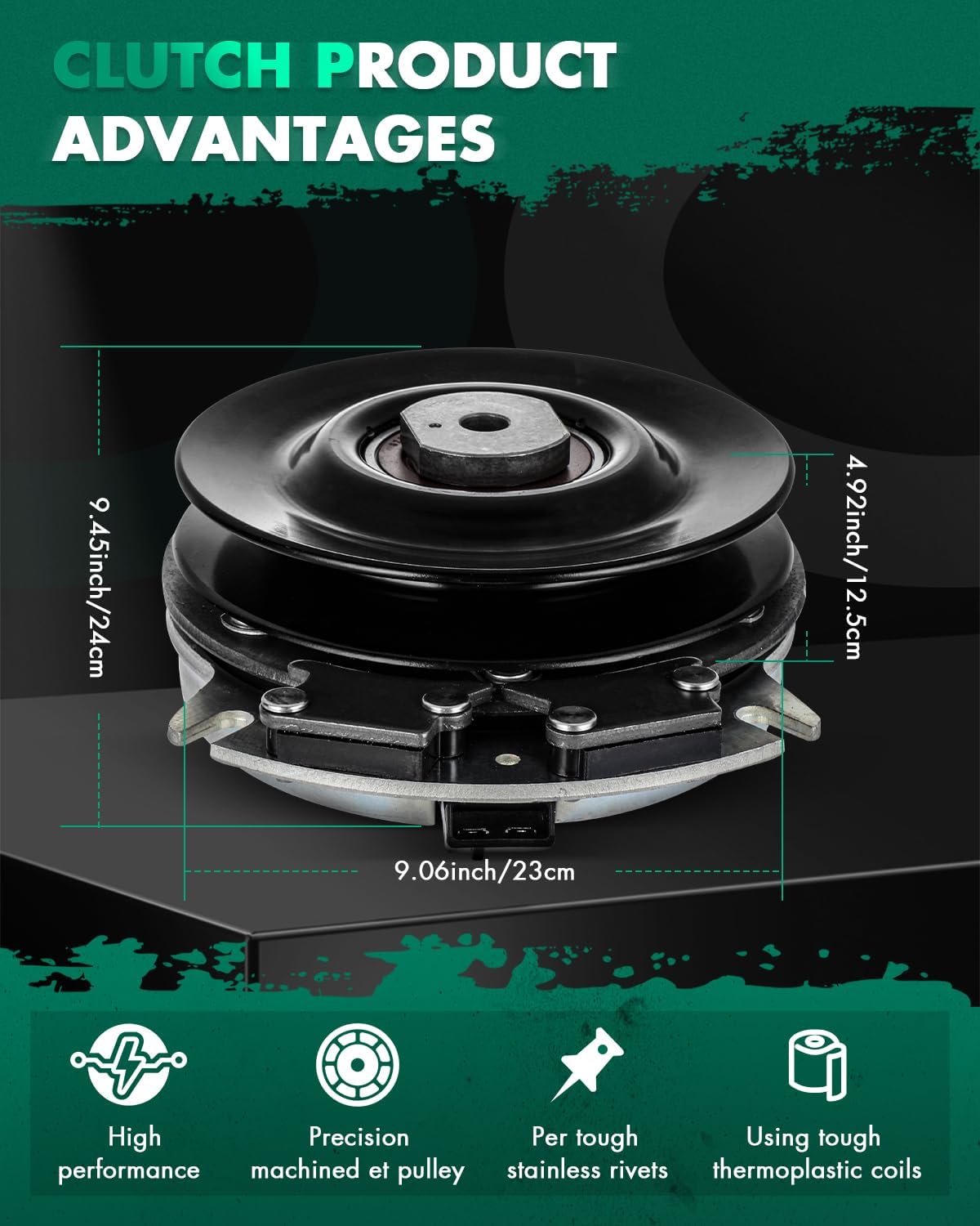 SCITOO Electric Lawnmower, PTO Clutch Fit for ARIENS: 00389900, 09208000, 09232700, 09266700; for STENS: 255-627; for Warner: 5218-31, 5218-94; for Woods: 00389900, 09232700, 09266700