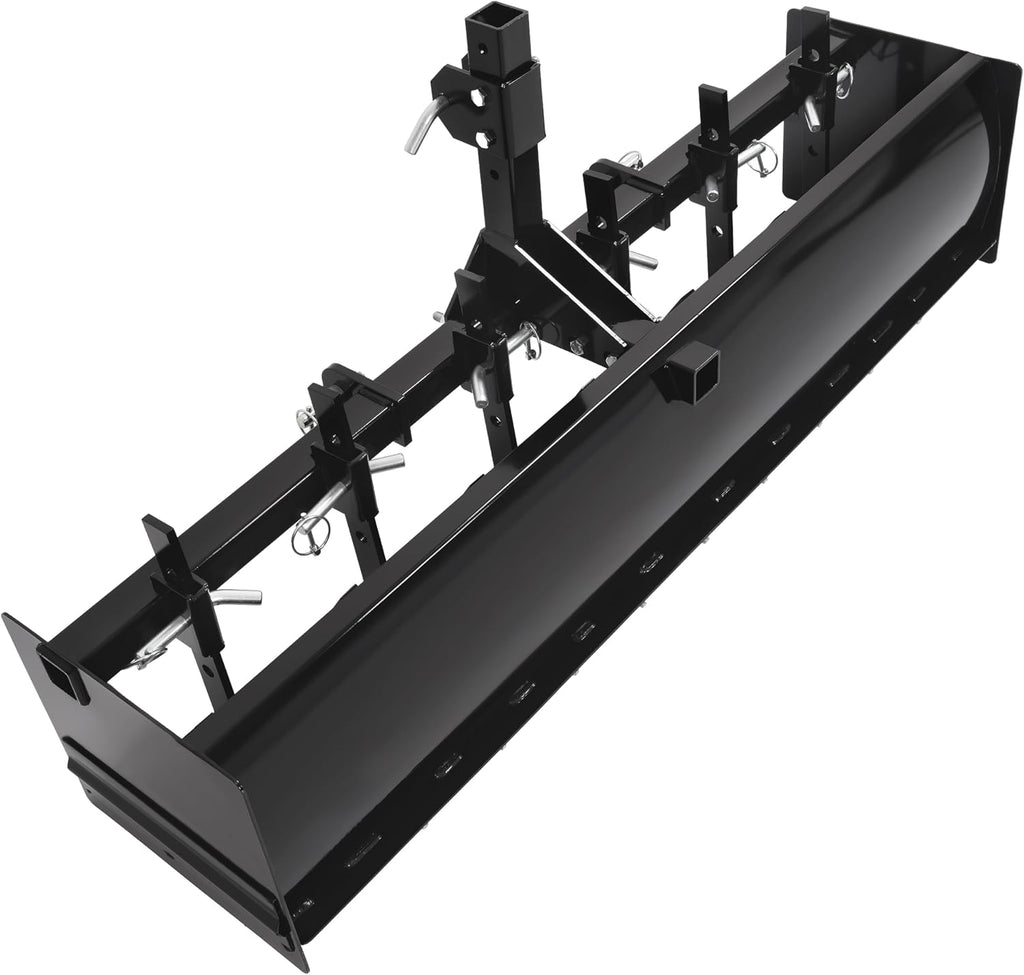 ECOTRIC 55' 3-Point Box Scraper Compatible with CAT-0 Garden Lawn Mower Tractor w/Adjustable Blade for Gravel Snow Landscaping Construction Agriculture