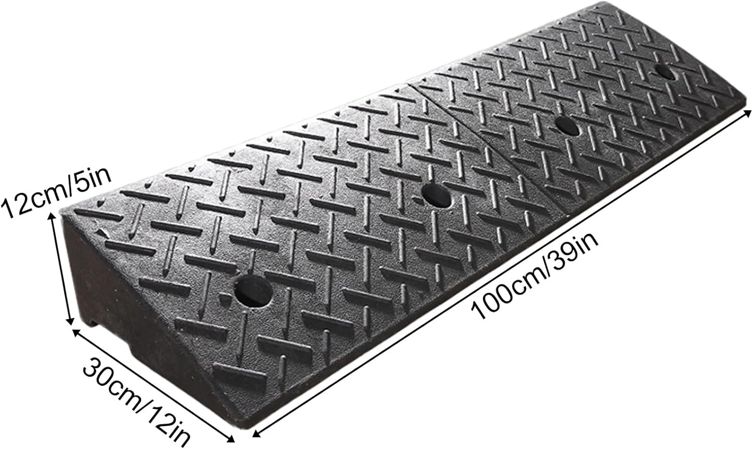 Rubber and Plastic Curb Ramp, Multiple, Threshold Ramp, Strong Load-Bearing, Suitable for Entryway, Bike, Pets, Sidewalk(100 * 30 * 12cm/39 * 12 * 5in)