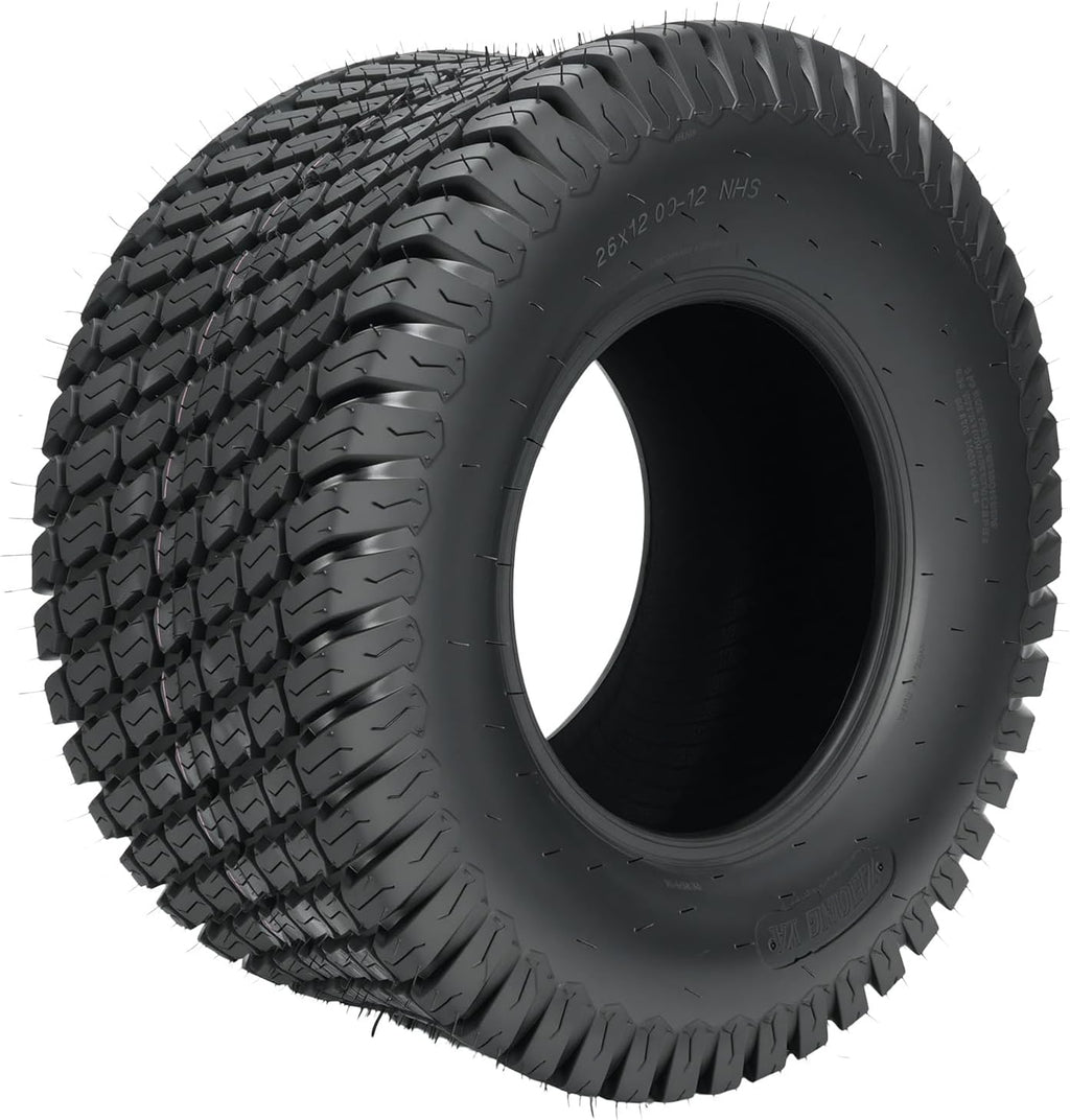 KAX 26x12-12 Lawn Mower Tires,26x12-12 Mud Tires for Off-Road, Golf Carts,4 Ply, 2Pcs,Tubeless Z-160