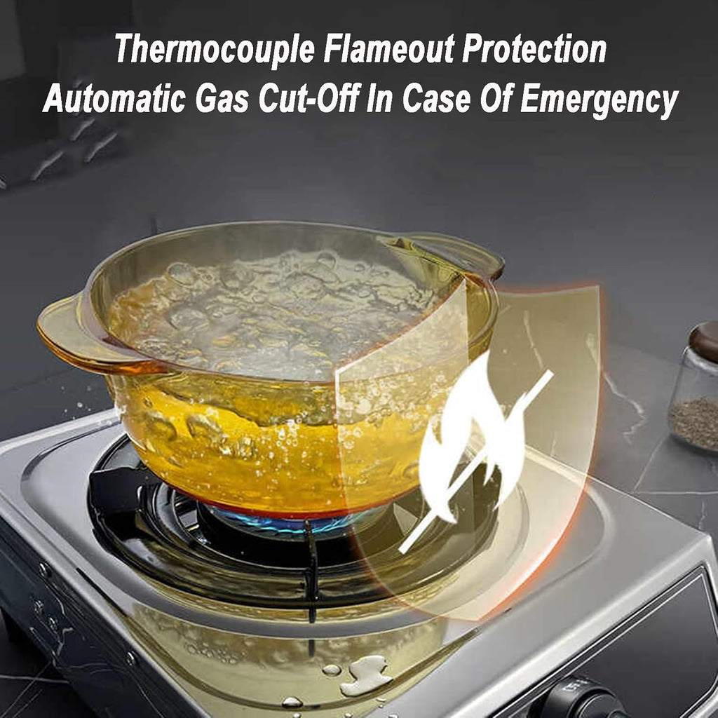 Gas Cooker,5.2kW Liquefied Natural Gas Table Stove,Stainless Steel Single-Burner,for Home Restaurant Canteen(NG)