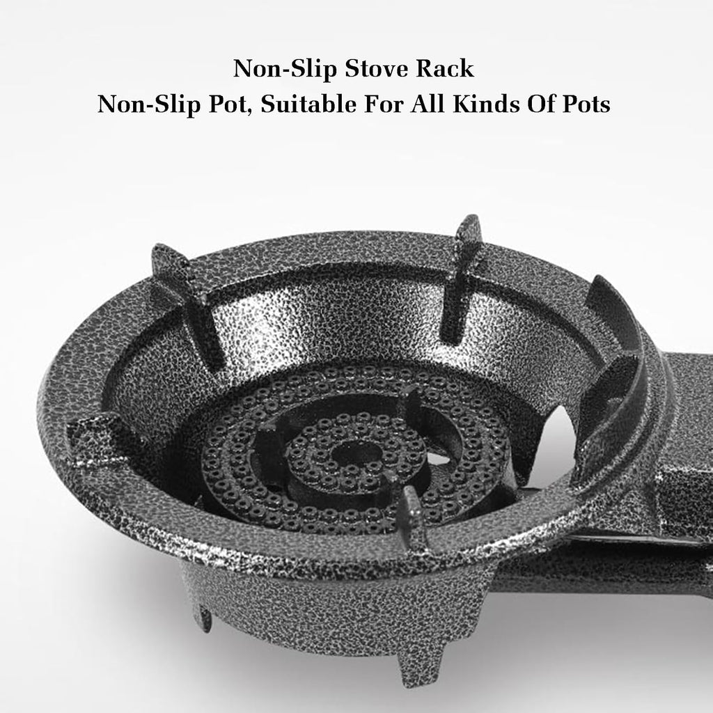 Portable Gas Stove with 1 Burner,7.0KW Camping Gas Cooker,Cast Iron Pot Rack,with Flameout Protection,for Natural Gas/liquefied Petroleum Gas(LPG)