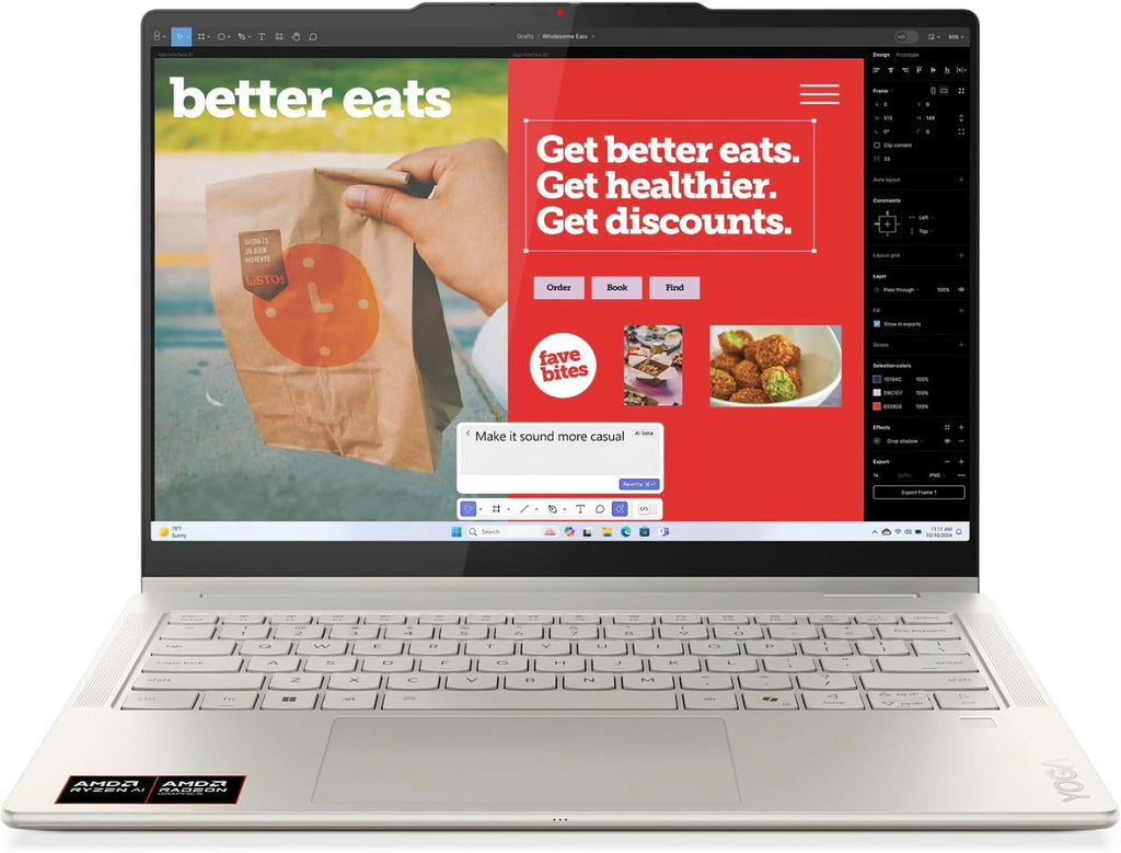 Lenovo Yoga 7 2-in-1 Laptop 14AKP10 - AMD Ryzen AI 5 340 Copilot PC - 14' WUXGA OLED Touch Display, 16GB Memory, 1TB SSD, Yoga Pen, Wi-Fi 7, FP Reader, and Win 11 Home 83JR0003US
