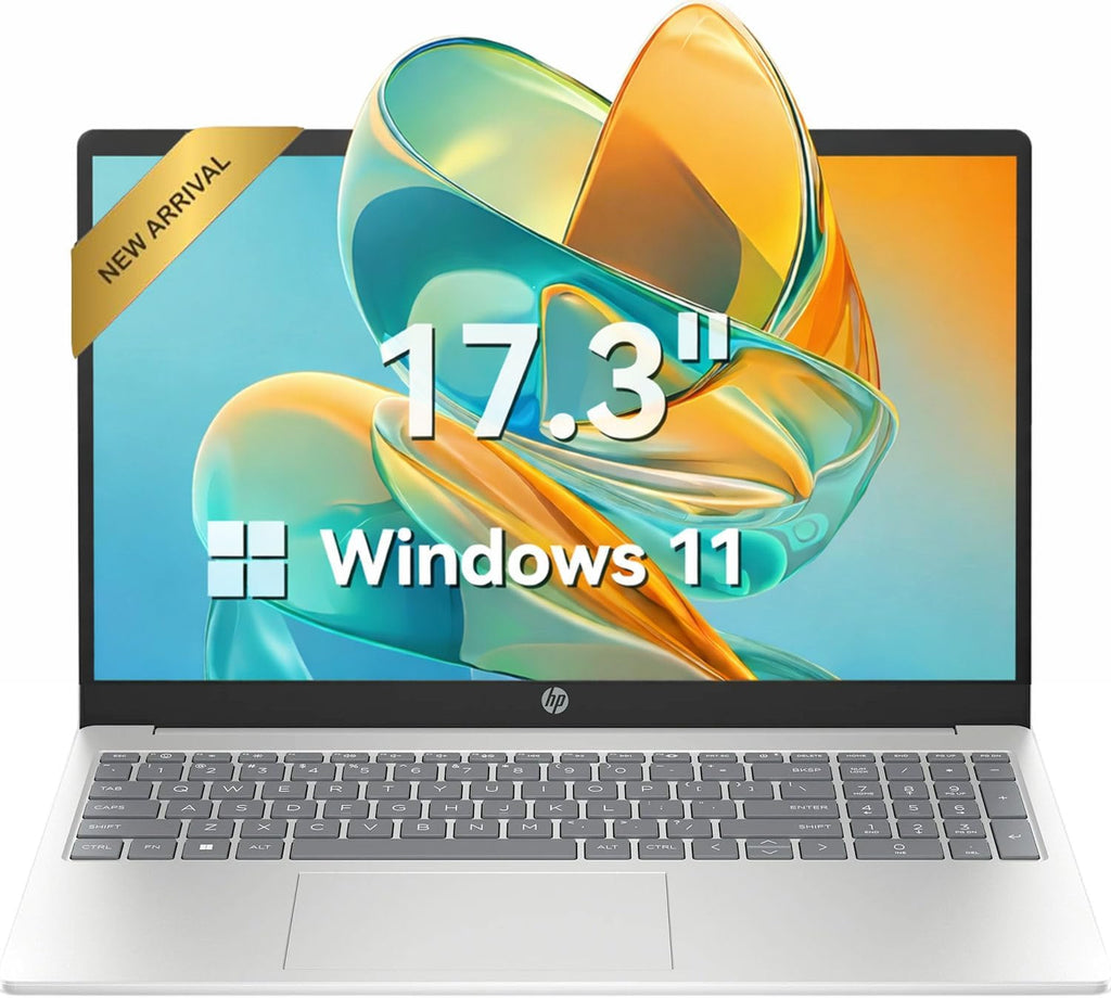 HP 2026 17 inch laptops, 16GB RAM 2TB SSD, Intel Core i3-N305, 17.3' FHD IPS, Up to 9.5 Hours Battery Life–Business Laptop for Work & Students, Type-c, Windows 11 with Office 365 for The Web