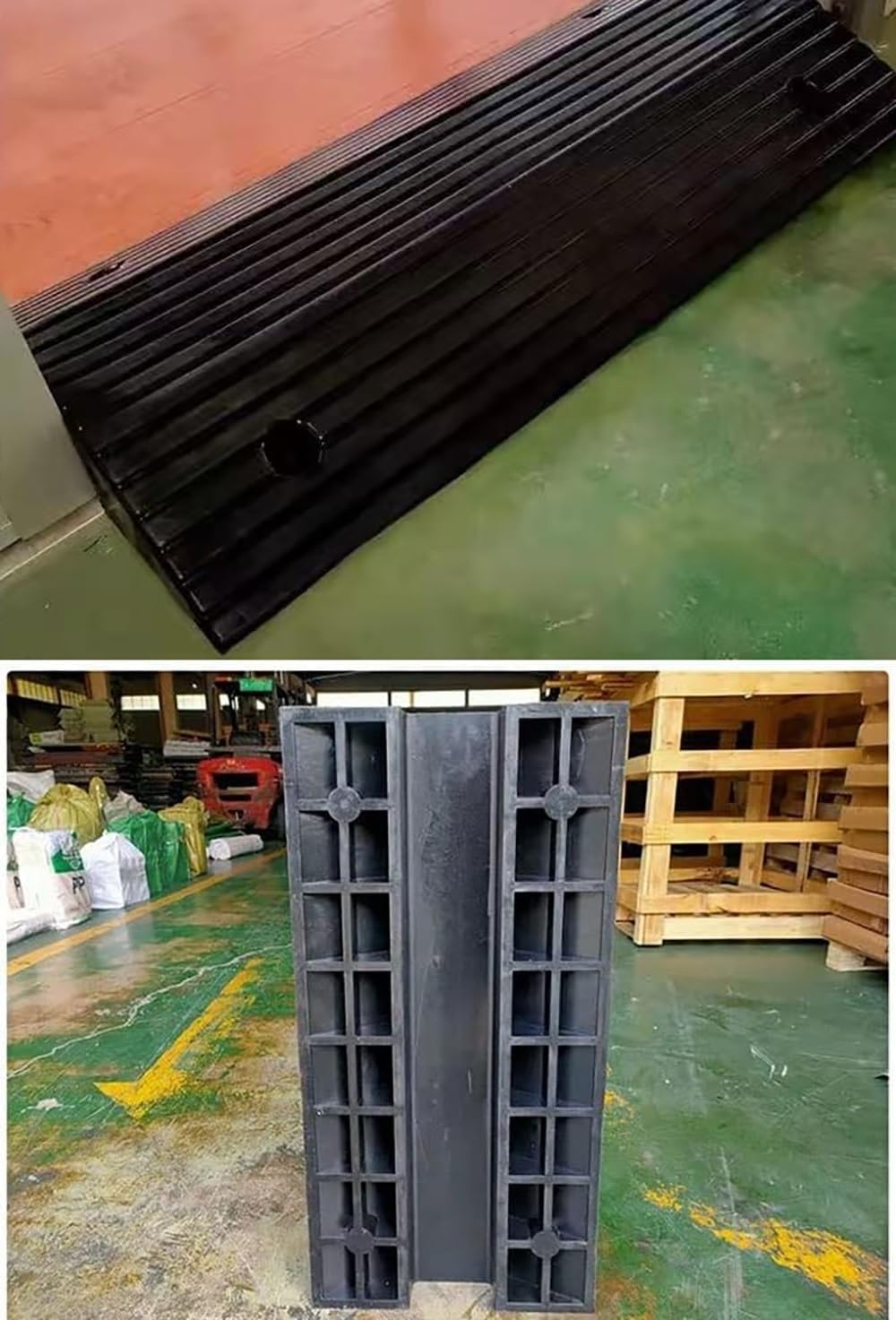 3' 4' Rise Bridge Ramp Transition Threshold Ramp for Doorway | Rubber Wheelchair Ramp Non-Slip Textured Surface Curb Ramps for Door, Entryway, Steps, Handicap(80x45x10cm(31'x18'x4'))