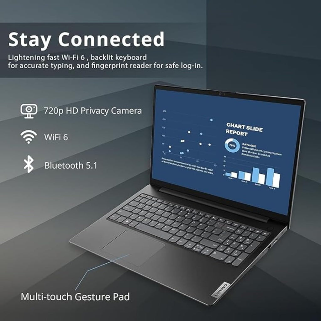 Lenovo V15 AI-Powered Business Laptop • Copilot Ready • 16GB RAM • 1TB PCIe SSD • 15.6 FHD Display w/Low-Blue Light • HDMI • Long Battery Life • Intel Processor • Ethernet Port • Win 11 Pro