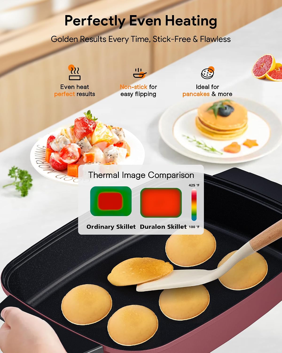 Nuwave Medley XL Digital Electric Skillet, Family Size Griddle w/Glass Lid, 2025 New & Improved Precision Heating, 100°-425°F, PFAS Free G11 Nonstick Ceramic Coating, Portable Hot Plate, 7qt Capacity