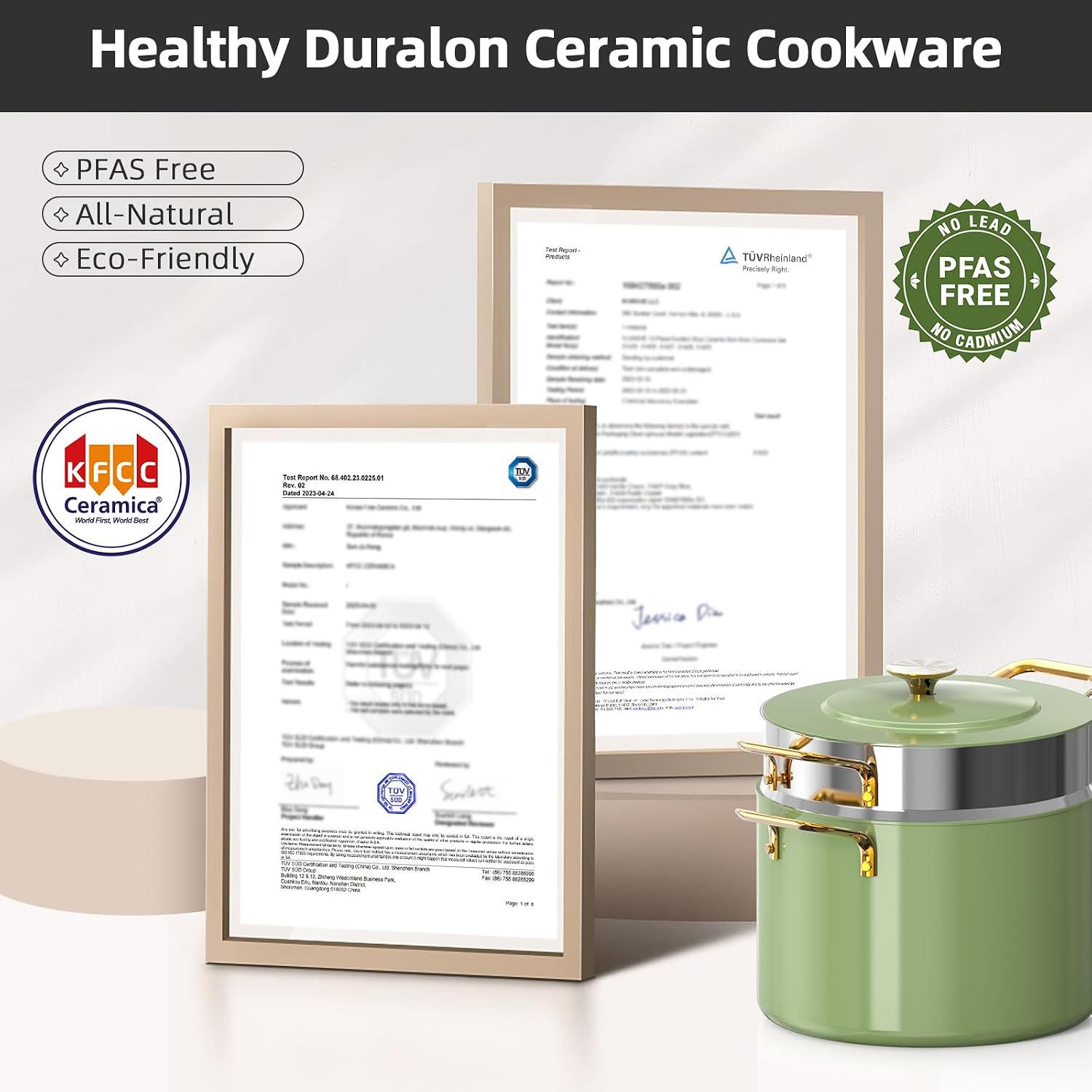 Nuwave Lux LE 13-Pc Cookware Set with Elegant Gold Handle, Diamond Infused Ceramic Non-Stick, PFAS Free, Premium Metal Lids, Ergonomic Stay-Cool Handles, Induction Ready & Compatible w/All Cooktops