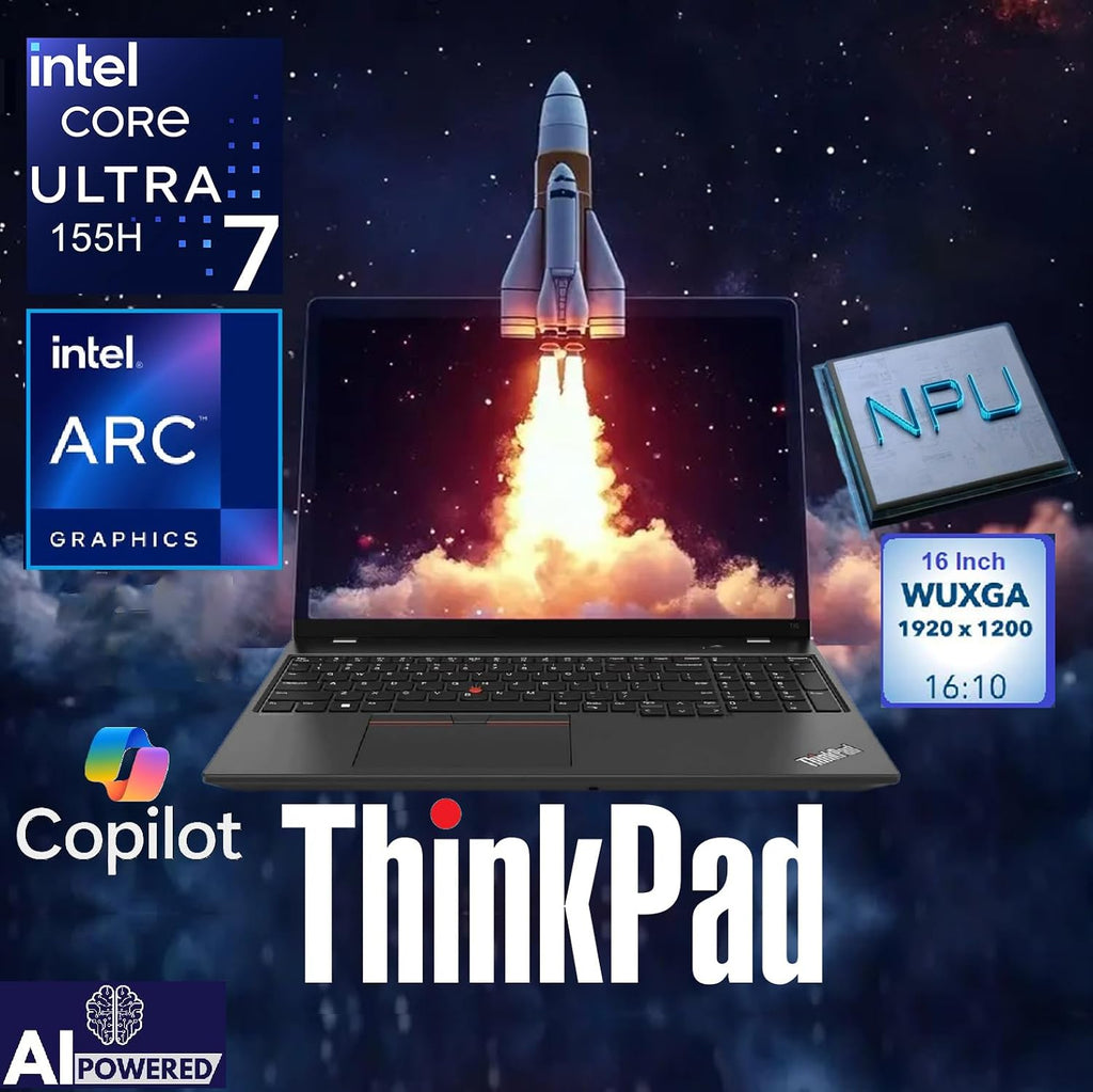 Lenovo ThinkPad E16 G2 Business Laptop Computer, Intel 16-Core Ultra 7 155H (Beat i7-13705H), 16GB DDR5 RAM, 1TB PCIe SSD, 16' FHD+, WiFi 6E, Backlit Keyboard, Fingerprint Reader, W11 Pro(Renewed)