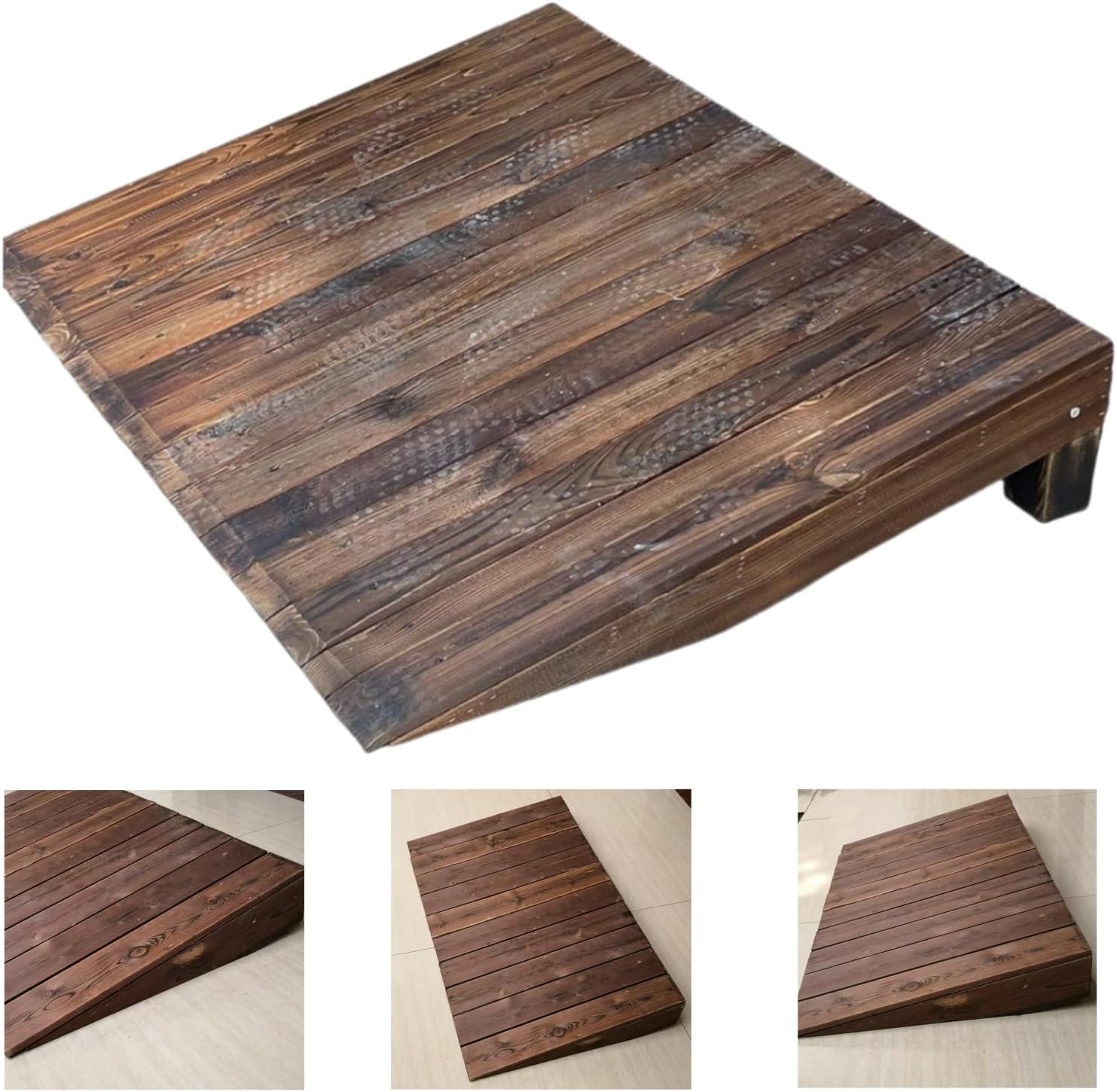Aimery Door Threshold Ramp, Wooden Shed Ramp, Anti-Slip Ramps, Strong Load-Bearing Ramps, Threshold Ramp for Home Steps, Handicap Ramps for Home Entry(60-M)