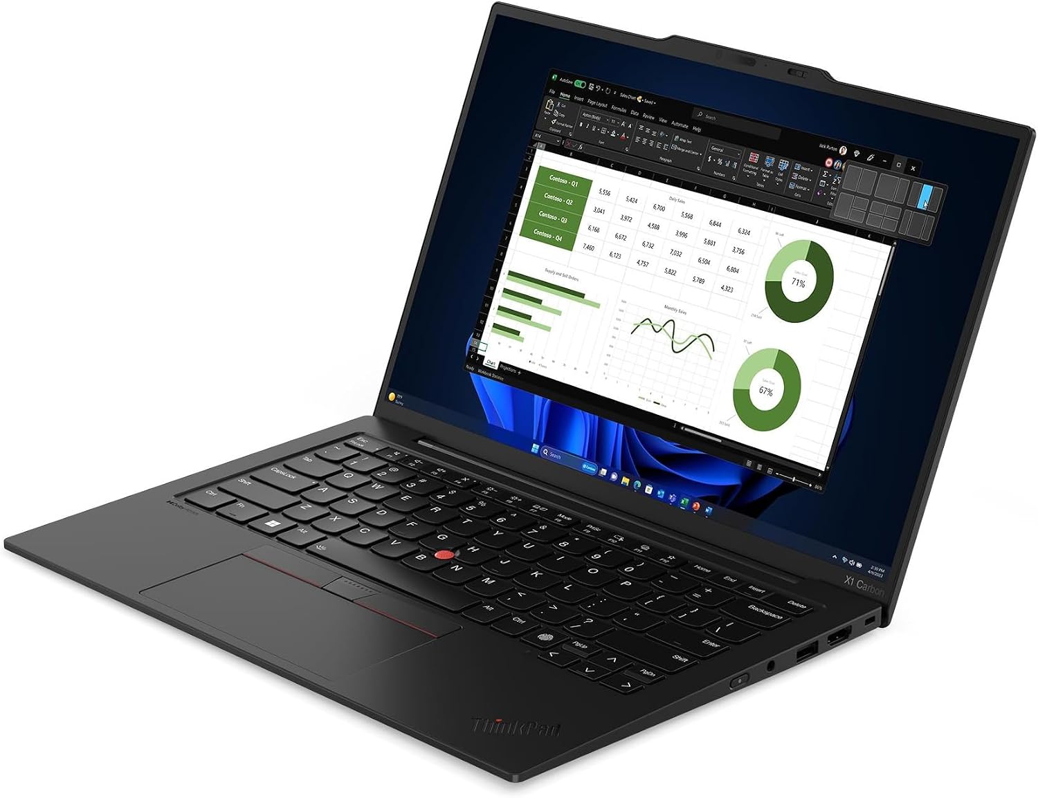 Lenovo ThinkPad X1 Carbon Gen 12 Laptop (14' FHD+ Touchscreen, Intel Core Ultra 7 165U vPro, 32GB DDR5, 1TB SSD), Backlit, Fingerprint Reader, IR Webcam, 2X Thunderbolt 4, IST HUB, Win 11 Pro, AI PC