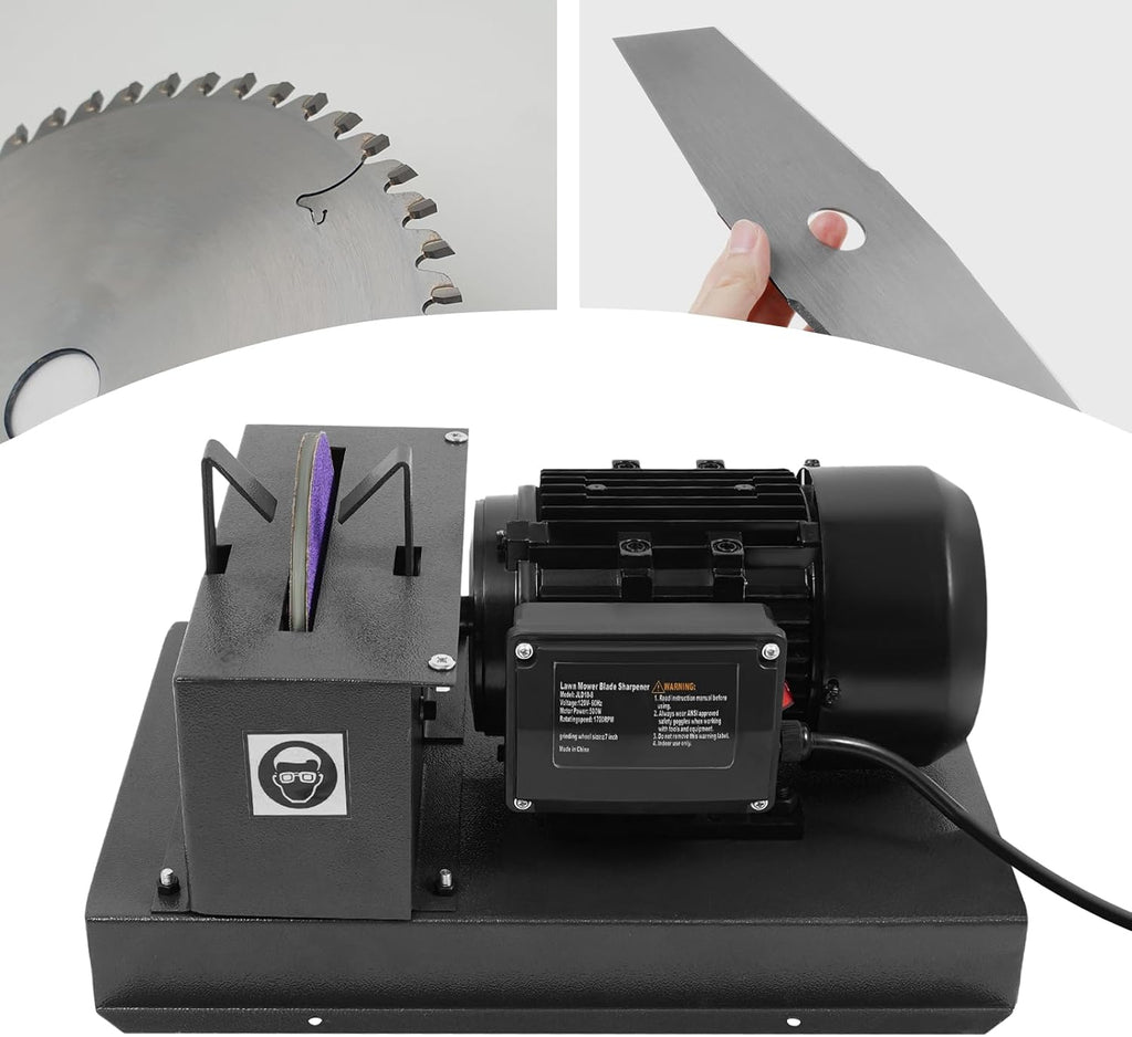 Lawn Mower Blade Sharpener, Heavy Duty Lawn Mower Blade Sharpener, 500W Electric Grinder, 7-Inch Rust-Proof Wheel, Easy-to-Use and Compact Design