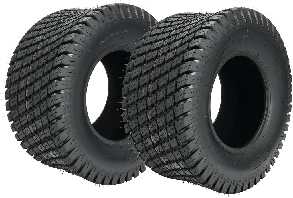 KAX 26x12-12 Lawn Mower Tires,26x12-12 Mud Tires for Off-Road, Golf Carts,4 Ply, 2Pcs,Tubeless Z-160