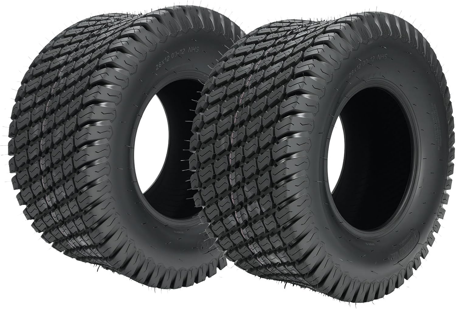 KAX 26x12-12 Lawn Mower Tires,26x12-12 Mud Tires for Off-Road, Golf Carts,4 Ply, 2Pcs,Tubeless Z-160