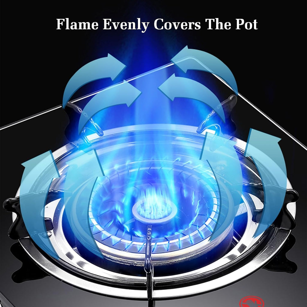 Gas Cooker 1 Burner,Counter Top Stove 5.2KW Gas,Gas/LP Gas Conversion Stove,Cast Iron Pot Rack,with Flameout Protection,for Home Kitchen Motor Home Camp(LPG)