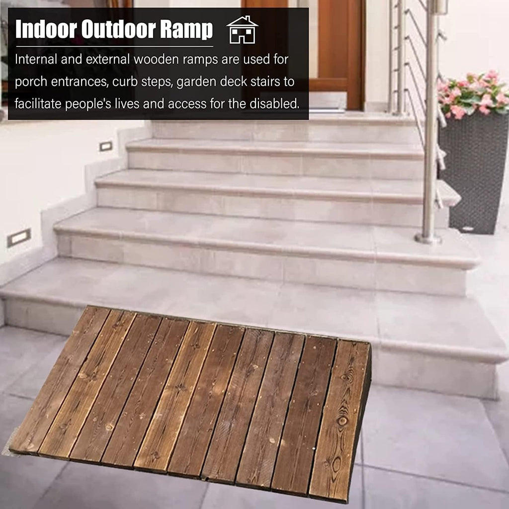 Floor Transition Strip Floor Divider Strip, Curb Ramp for Driveway, Door Threshold Ramp Wood/Large Entryway Transition Ramp 3/5/ 6/8/ 4 Inch High, Portable Non Slip Home Slope for Moving ( Size : 60x6