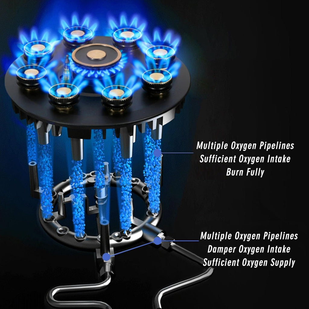 Stainless Steel Gas Stove,24566 BTU Desktop Single Burner,120min Timer Off,Flameout Protection,Easy to Clean,Suitable for Home Use (Size : LPG)