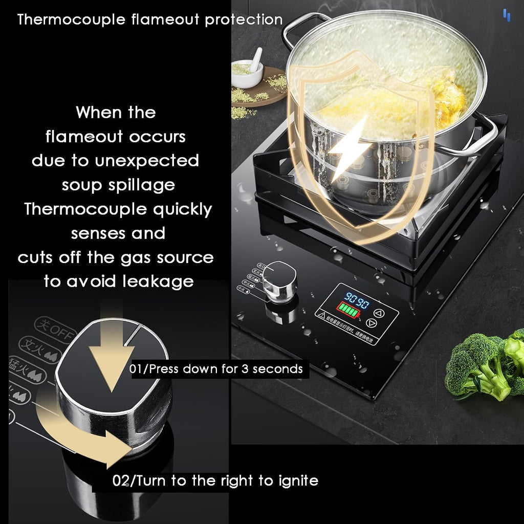 Single Burner Gas Stove,Thirteen-Chamber Internal Pressurized Timed High Fire,for Tailgating,Seafood Boil,Home Brewing(NG)