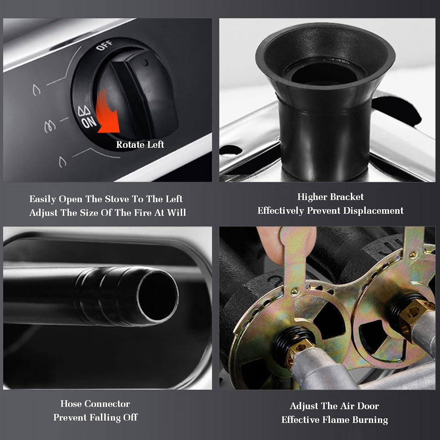Portable Gas Stove,Single Burner,Stainless Steel Catering 4.0KW Indoor Regulators,Gas/LP Gas Conversion Stove,with Flameout Protection(LPG)