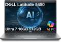Dell Latitude 5450 5000 Business AI PC Laptop (14' FHD, Intel 12-Core Ultra 7 155U, 16GB DDR5 RAM, 512GB SSD), Backlit KB, Fingerprint, 1080p IR Webcam, 2x Thunderbolt 4, Ethernet, HDMI, Win 11 Pro