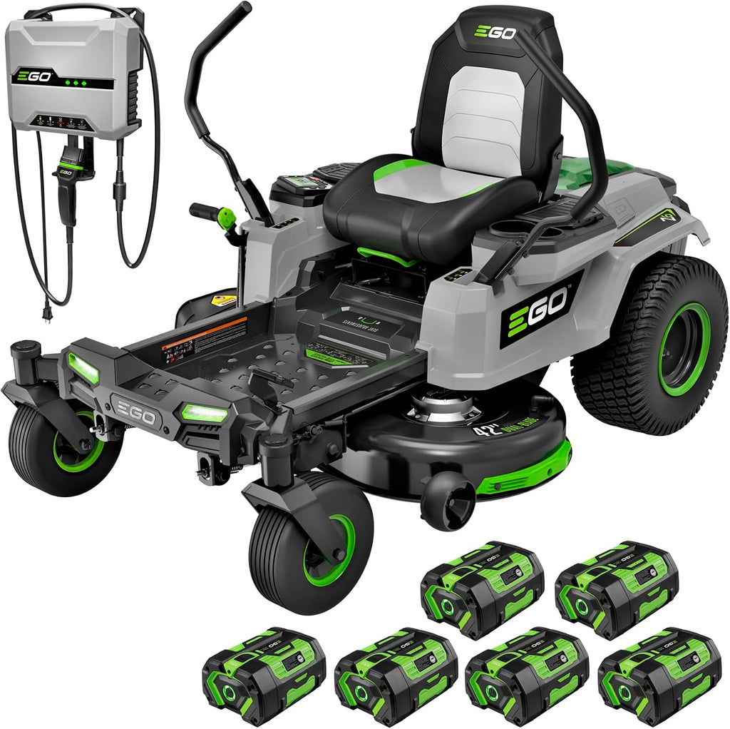 EGO POWER+ Z6 Zero Turn Riding Lawn Mower, 42' Deck, Includes (6) 56V 6.0Ah Batteries and 880W Charger - ZT4214L