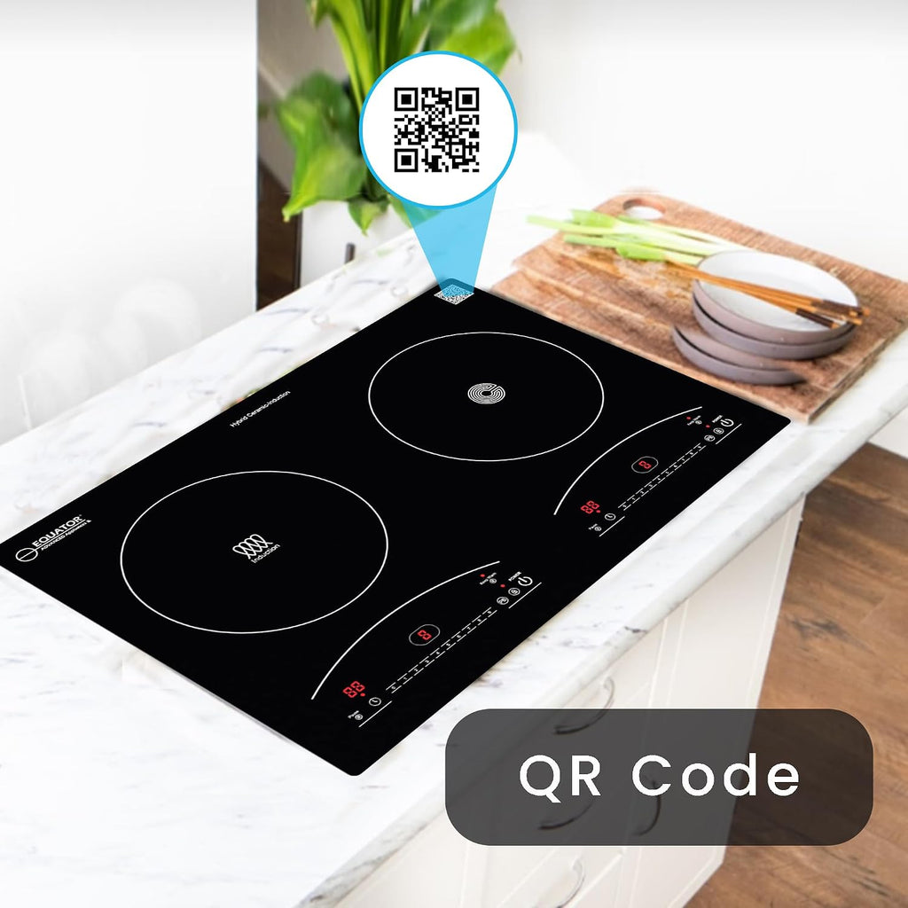 Equator 20-inch Electric Hybrid Cooktop with 1 Induction & 1 Ceramic Burners Dual Cooking Modes for Flexible, Fast, and Efficient Cooking Sleek Built-in Design