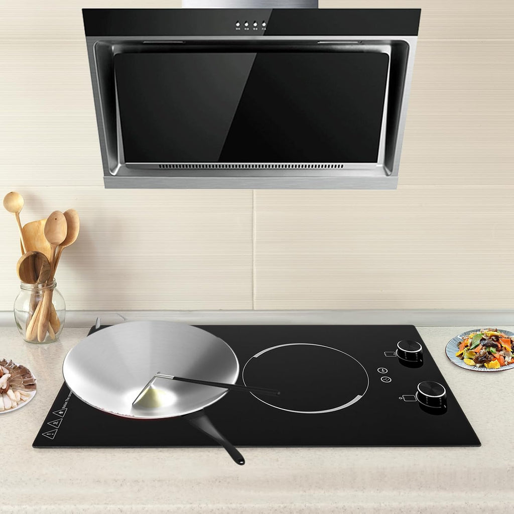 Portable Double Induction Cooktop,2100w Low Noise Induction Cooker 2 Burners With Safety Lock,Built In/Tabletop 9 Temp Settings Countertop Burners For Kitchens, Cabins,Etc