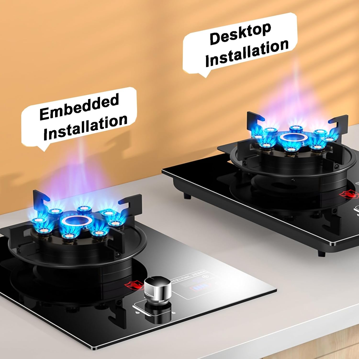 Gas Cooker,5.2kW Dual-Use Cooker,Single-Burner Gas Stove with Timer,Suitable for Family Restaurants Food Stalls(NG)
