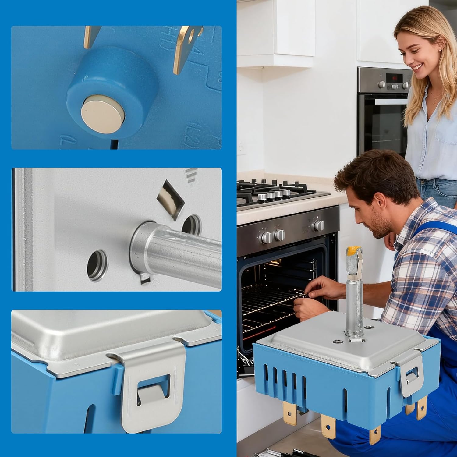 DG44-01007B three-burner gas stove switch, compatible with Samsung gas stoves. Compatible models include: DG44-01007A, PER001-03, PER001-13T, 4929395, AP6003098, PS11735755, EAP11735755-2-pack