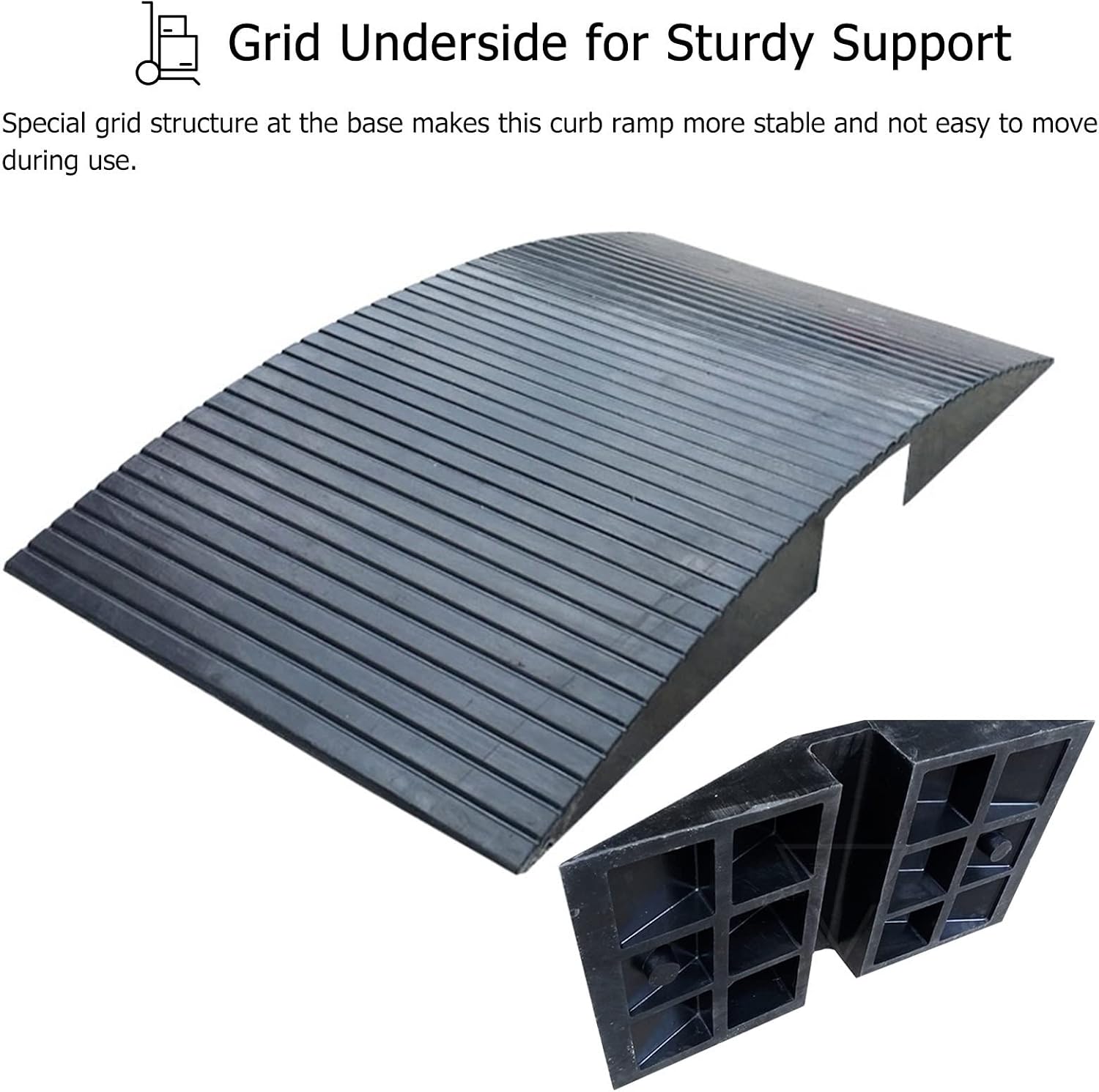 Mobility Scooter/Wheelchair Ramp for Front Door 20' Wide Threshold Ramp for Patio Sliding Door Rubber Bridge Ramp for Driveway/Shed/Doorways 32'x20'x2.5'