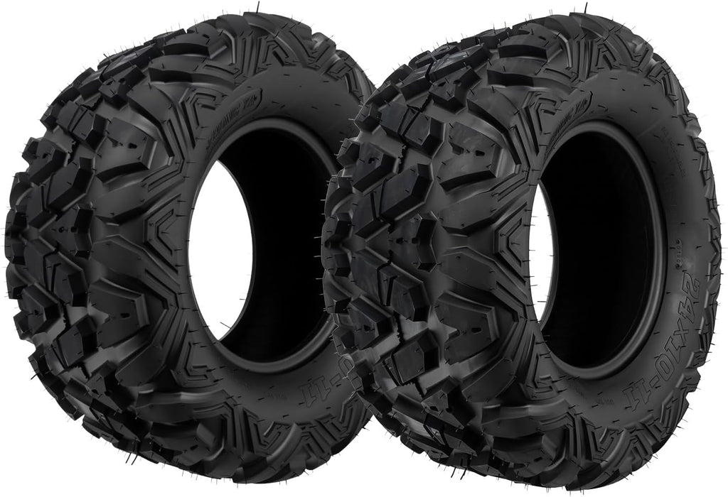 KAX 24x10-11 ATV UTV All-terrain Tires,24x10-11 Off-Road Mud Tires,6 Ply, 2Pcs,Tubeless Z-199