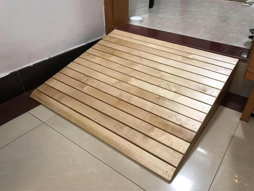 Threshold Ramp, 3 4 5 6 7 8 Inch Rise Wooden Threshold Ramps for Doorways, Non Slip Durable Entry Ramp for Indoor Outdoor Home Step/Sheds Doors