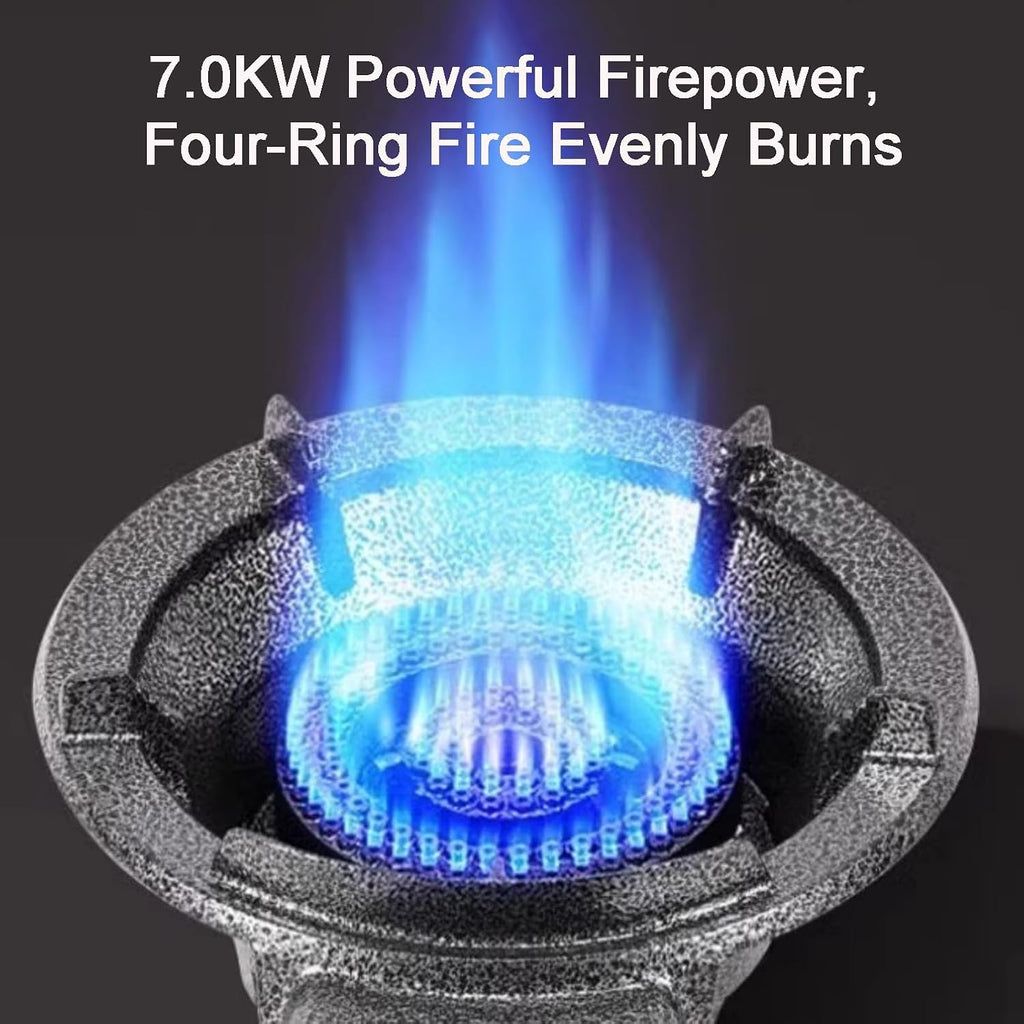 Gas Stove 1 Burner,Tabletop Single Burner Liquefied Gas Stove,7KW Cast Iron Pot Rack,Energy-Saving and Gas-Saving,Suitable for Commercial or Home Use