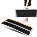 6/8 Ft Wheelchair Ramp Anti-Slip Aluminum Folded Handicap Ramp with Support Legs, Safer Door Threshold Wheelchair Ramps for Home, Wheel Chair Ramp for Home Steps, Stairs, Entry, Doorways