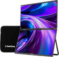 SideTrak Solo Book 15.6' Foldable Dual Screen Portable Monitor - FHD Portable Stacked Monitor, External Display for Laptop, Extender with Stacked Dual Monitors for Mac, PC, and Chromebook