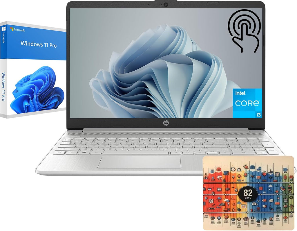 HP 15.6-inch Touchscreen Laptop for Business and Student, i3-1215U (6-cores, Beat i5 1135G7), 16GB RAM, 512GB SSD, Windows 11 Pro, Silver