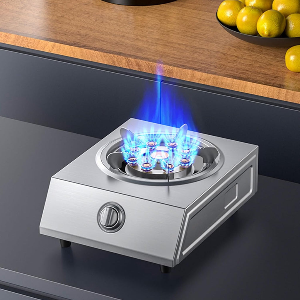 Gas Cooker,Stainless Steel Tabletop gas Stove,5.2kW Single Burner,for Home Restaurant Canteen(LPG)