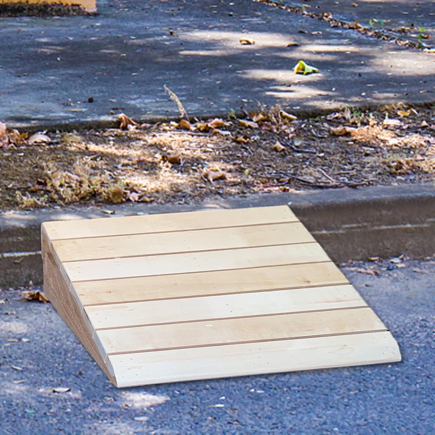 Katzowen Threshold Ramp Driveway 3/4/5/6/7/8 Inch Curb Steps Ramp, Wood Threshold Ramps for Home/Front Door/Patio, Entry Transition Ramp for Wheelchairs Walkers Motorcycle(40x30x8cm (15.7x12x3in))