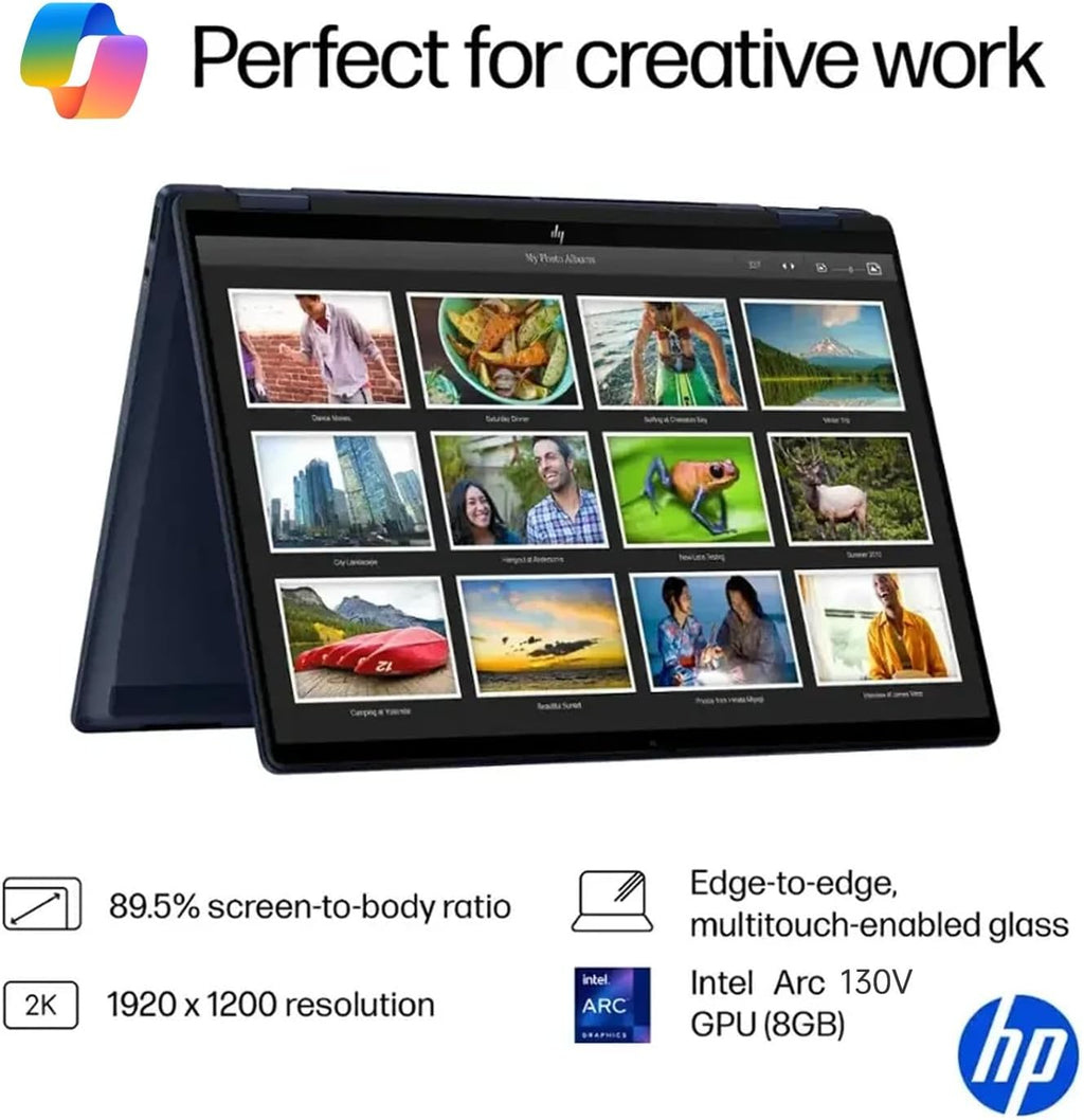 HP OmniBook X Flip 14 2-in-1 Laptop, Laptop Touchscreen 14' WUXGA IPS, Intel 8-core Ultra 5 226V, Intel Arc 130V GPU, 16GB RAM 1TB SSD, Thunderbolt 4, Windows 11 for Designer Business Professional