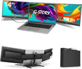 G-STORY Triple Laptop Screen Extender, 14' FHD 1080P Portable Laptop Extended Monitor, One Cable Connect Dual Screen Monitor (Without Fan Dual Screen)