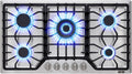 36 inch Gas Cooktop with 5 Italy SABAF Powerful Burners.Max 48,300 BTU/hr Built-in Gas Stove top of 304 Stainless steel,NG/LPG Convertible,ETL.