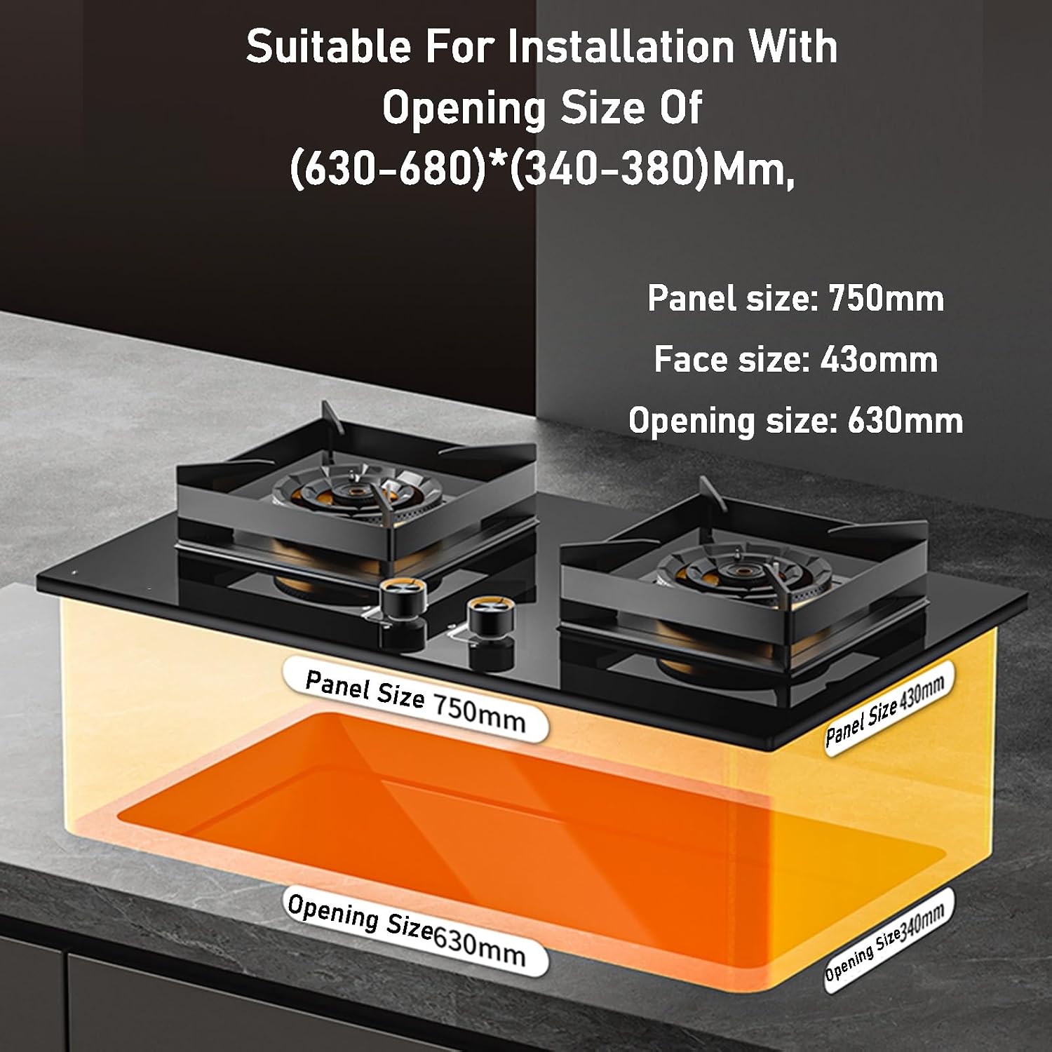Portable Gas Stove,2 Burner Stainless Steel Cooktop,LPG/NG Dual-purpose,Square Stove Frame Pure Copper Fire Cover,for Home Outdoor Cooking(NG)