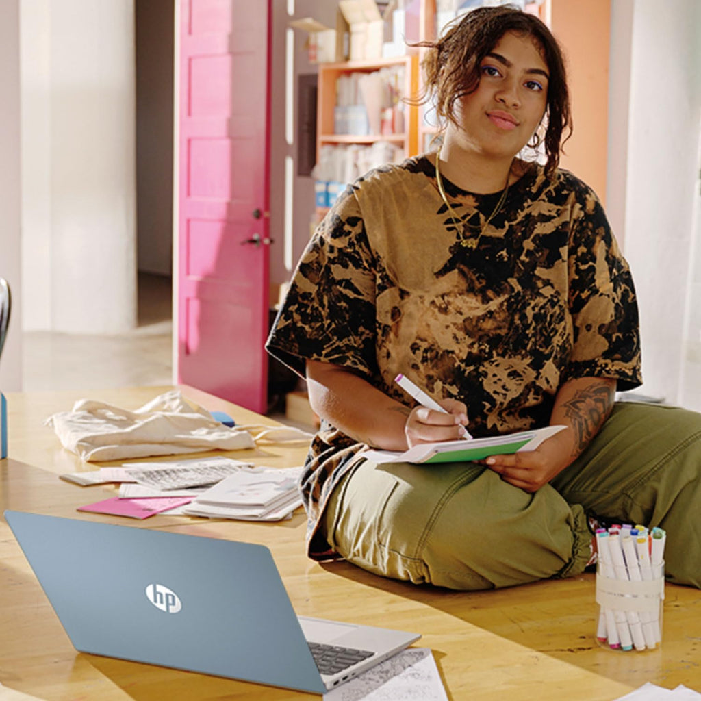 HP 15 AI-Powered Copilot Laptop, 15.6' FHD Touchscreen, 8-Cores Intel Core i3-N305 Processor, 8GB RAM, 512GB PCIe SSD, HDMI, HD Camera, Numeric Keypad, Wi-Fi 6, Windows 11 Home, Blue