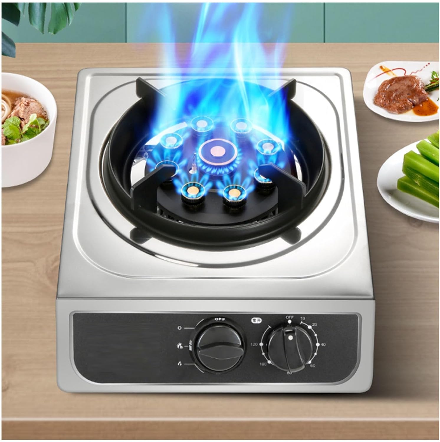 Portable Gas Stove,Cassette Stove,Max 24566.4BTU Single Burner Cassette Stove Piezo-Ceramic Ignition for Car Travel Home and Apartment (Color : NG)