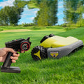 Cordless Remote Control Lawn Mower – Self-Propelled Electric Lawn Mower with Dual 3Ah Batteries, Remote Control, Adjustable 2'–3' Cutting Height & All-Wheel Traction for 45° Slopes