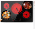 SNDOAS Electric Cooktop 30 inch,9000W 5-Burner Built-in Electric Stove Top with Ceramic Glass & 9 Power Levels,240V Hardwired,Child Lock & Overheat Protection,30' for Standard Countertop Cutout