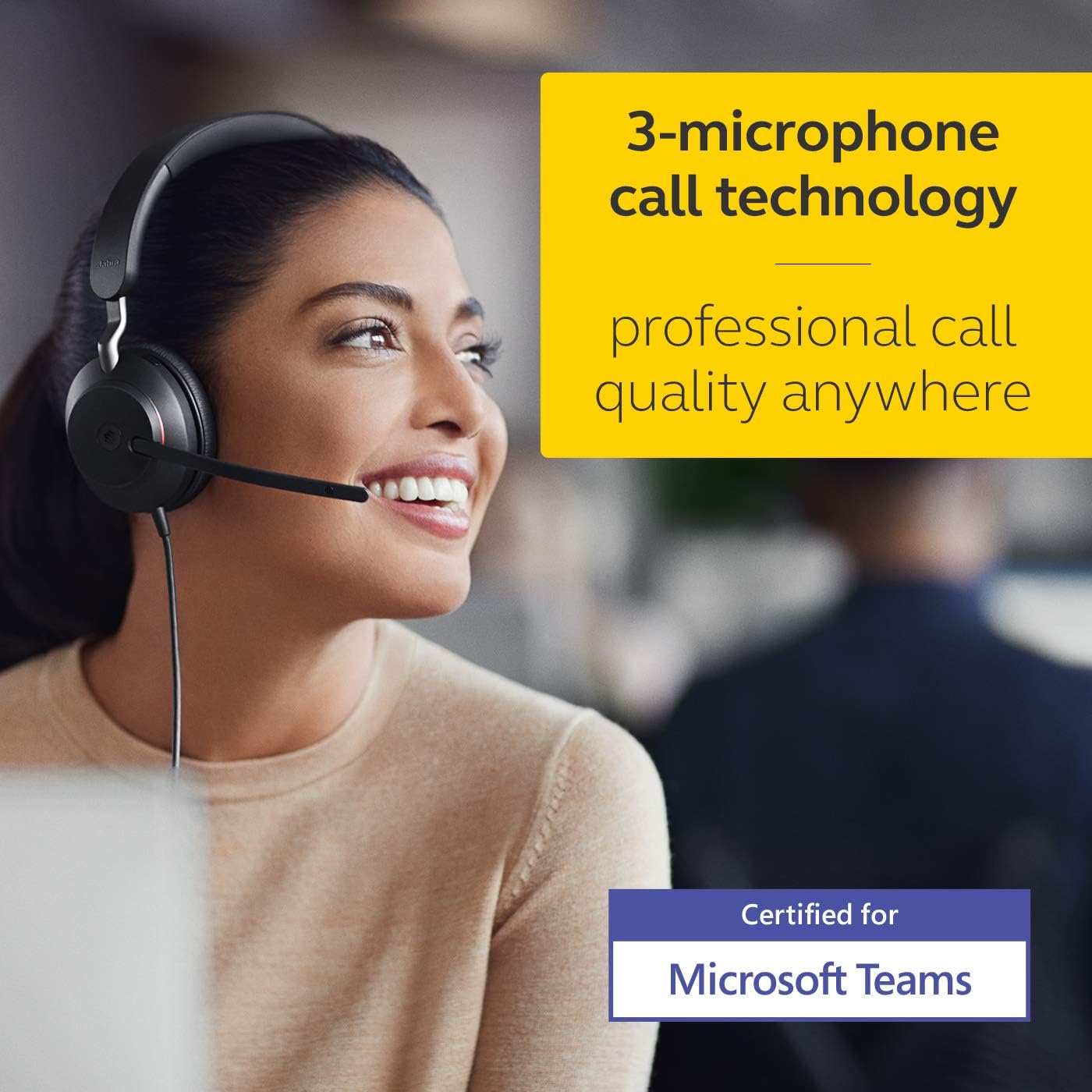 Jabra Evolve2 40 SE Wired Stereo Noise-Cancelling Headset - Features 3-Microphone Call Technology and USB-A Cable - MS Teams Certified, Works with All Other Platforms - Black