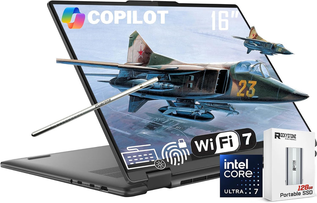 Lenovo Yoga 7i 2-in-1 AI Copilot+ Laptop, 16' 2K LCD Touchscreen, Intel Ultra 7 256V(>i9-13900H), 16GB LPDDR5X RAM, 1TB SSD, Backlit KB, Wi-Fi 7, BT 5.4, Thunderbolt 4, W/128 PSD&Stylus, Win11 Home